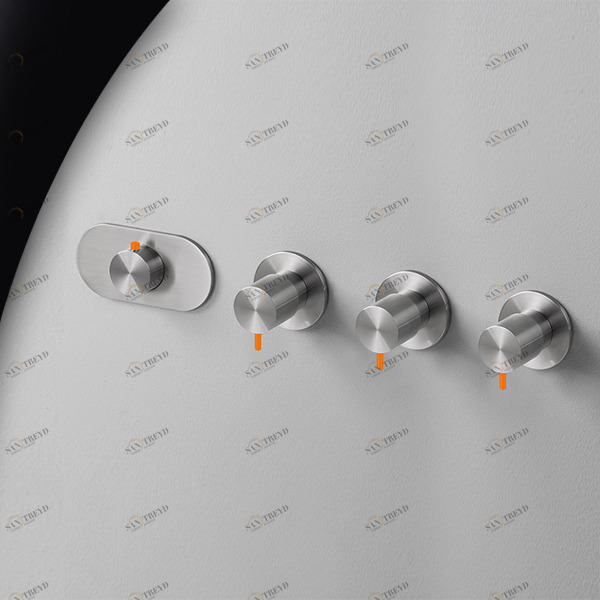 Термостат для душа матовая сталь с оранжевой ручкой Toki Radomonte TKI56SCIL24