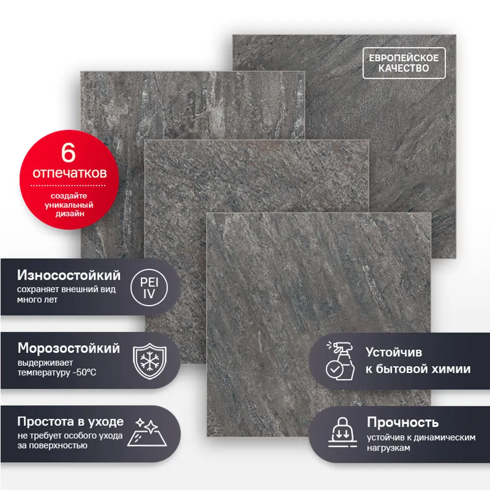 Керамогранит Estima Rock RC03 с текстурой камня 40.5x40.5 см 89107203 STLM-0078476 - Вид №7