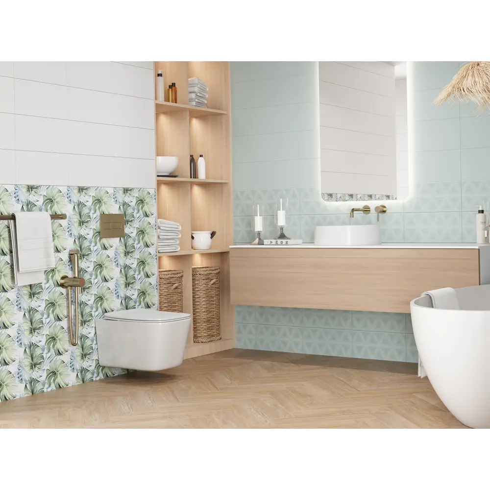 Настенная плитка KREAFORTA Mersey Mono 20x40 см 1.62 м² матовая цвет мятный STLM-2000903 - Вид №11