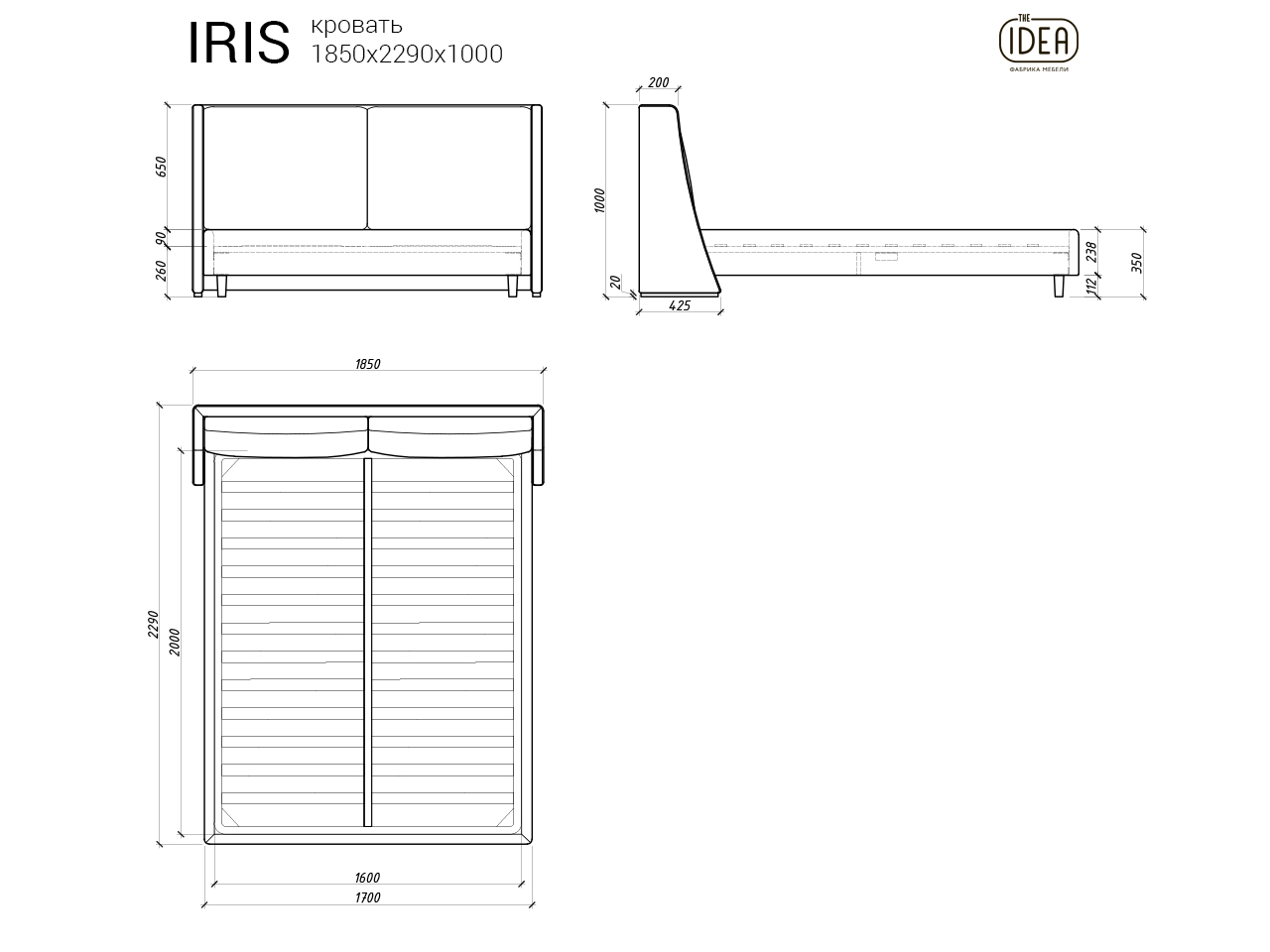 кровать IRIS 216 The IDEA кровать IRIS 216  - Вид №9