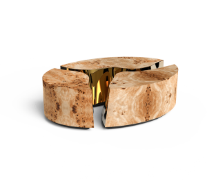 0-029 Овальный центральный стол Lapiaz из тополя Boca Do Lobo