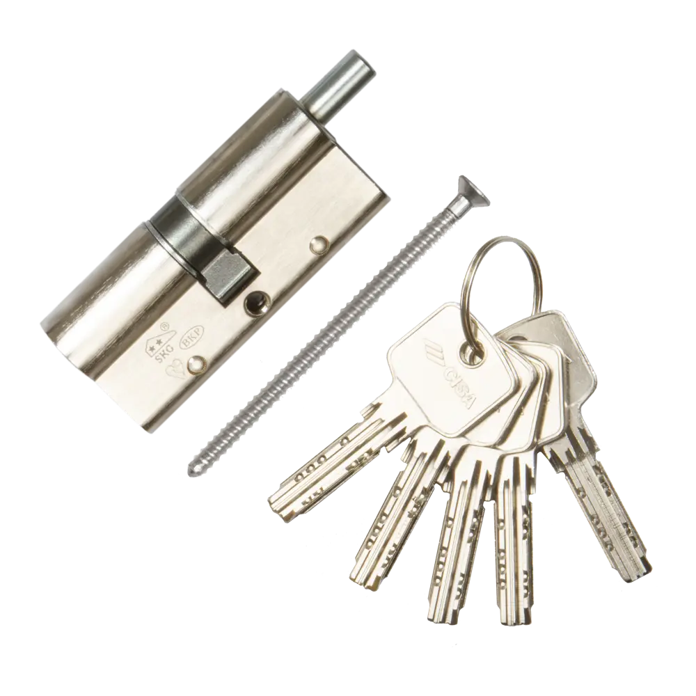 Цилиндр Cisa Astral S ОА3S2-85.12, 40x10x30 мм, ключ/шток, цвет никель, без вертушки STLM-2099033 - Вид №1