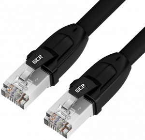 GCR-52353 Gcr патч-корд prof кат.8 ethernet 20.0m f/ftp, rj45, cu, 26 awg, литой, прямой, черный, экранированные коннекторы, Greenconnect