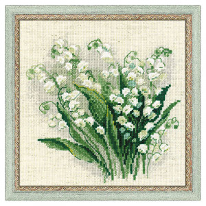 1497 Набор для вышивания Весенние ландыши 20 х 20 см RIOLIS Сотвори Сама