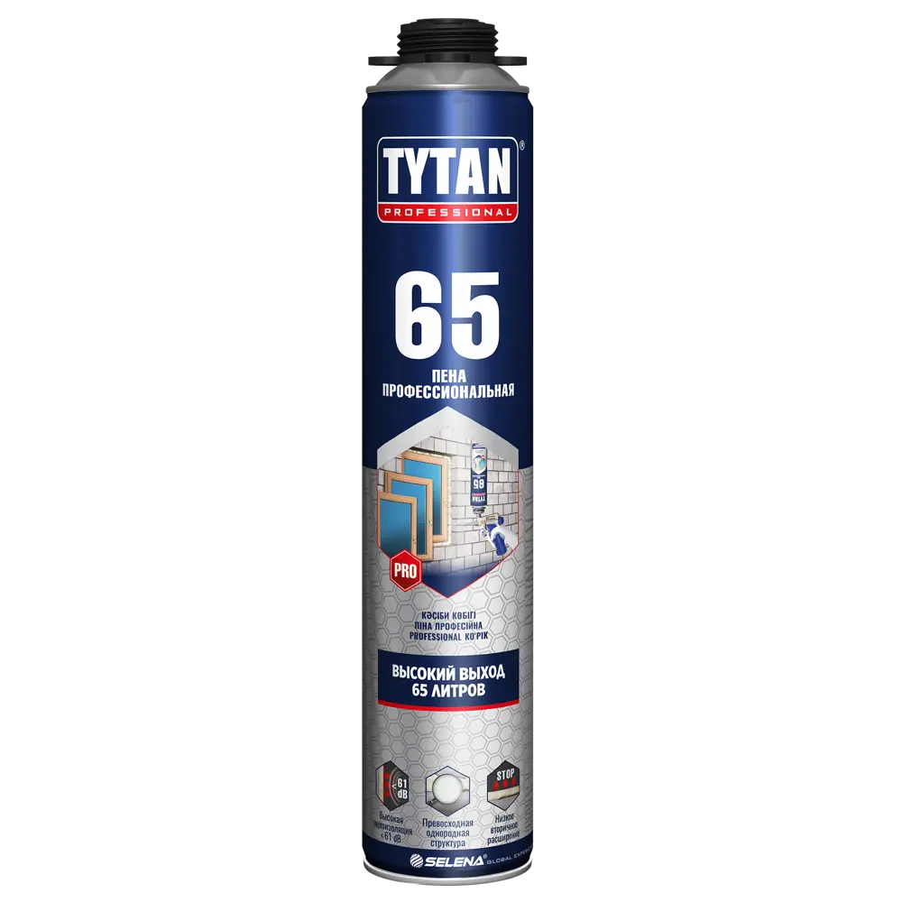 Пена монтажная профессиональная Tytan 65 выход пены 65 л летняя 750 мл STLM-2046634