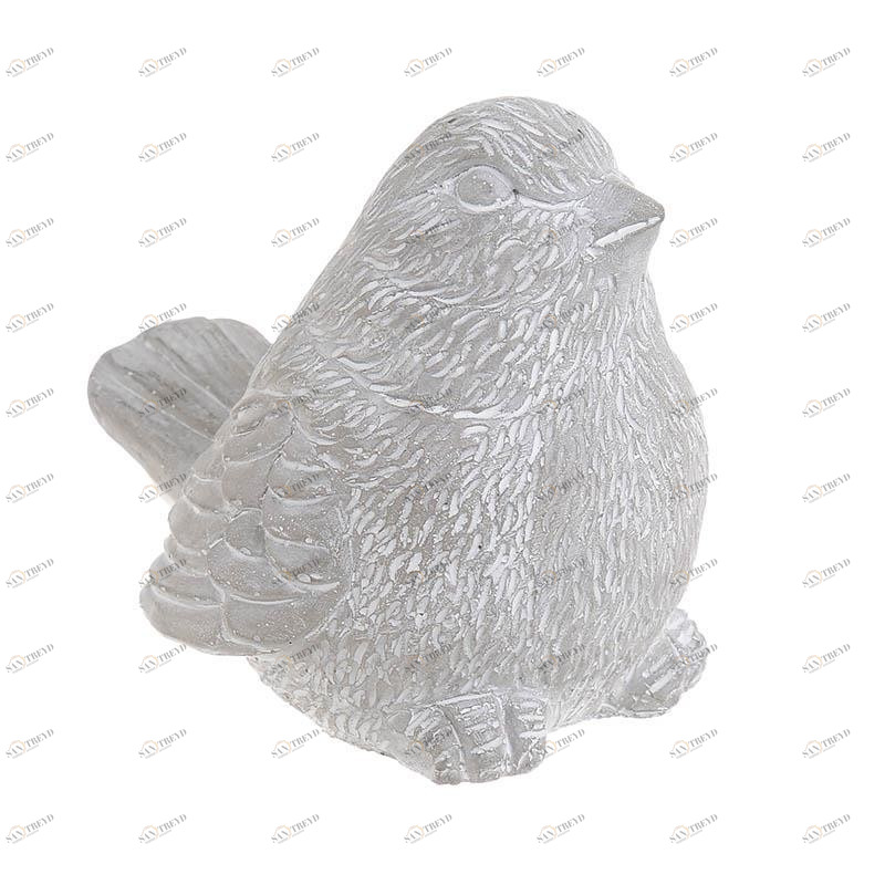 Статуэтка серая "Птичка" TO4ROOMS ПТИЦЫ 212680 Серый 