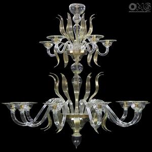 1285 ORIGINALMURANOGLASS Люстра Паолини с золотом - Lance - муранское стекло OMG  см