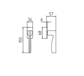 Латунная оконная ручка DK