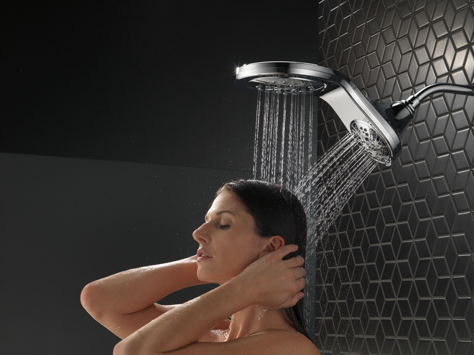58581-PK HydroRain® H2Okinetic® In2ition® Душ два в одном с 5 настройками Delta Faucet Universal Showering Хром  - Вид №14