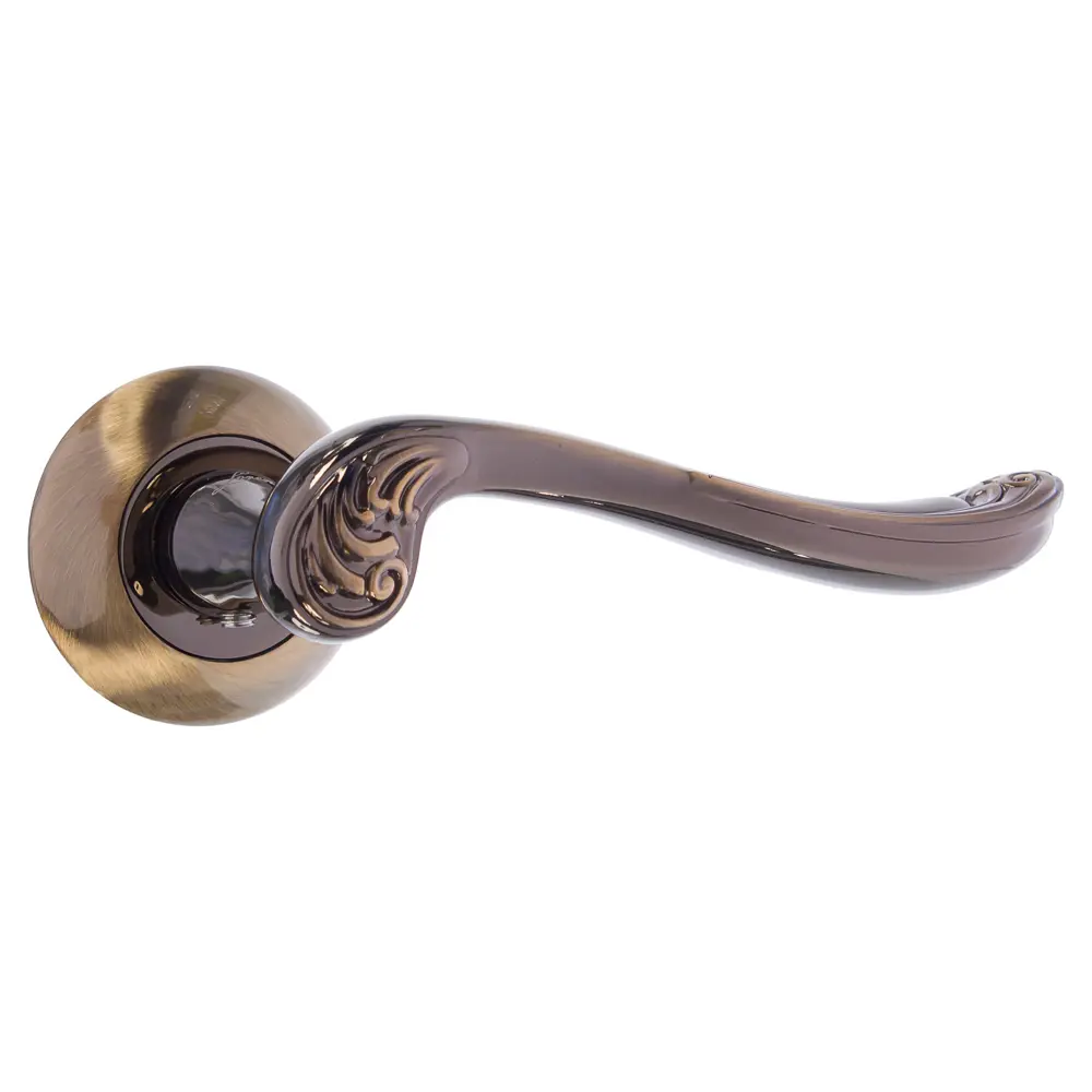 Ручки дверные на розетке Lorena 119, ЦАМ, цвет кофе 15462443 STLM-2003618 
