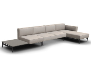 Модульный тканевый садовый диван с полуостровом