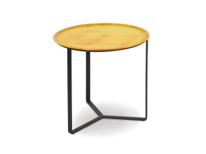 Круглый стол из нержавеющей стали и стекла