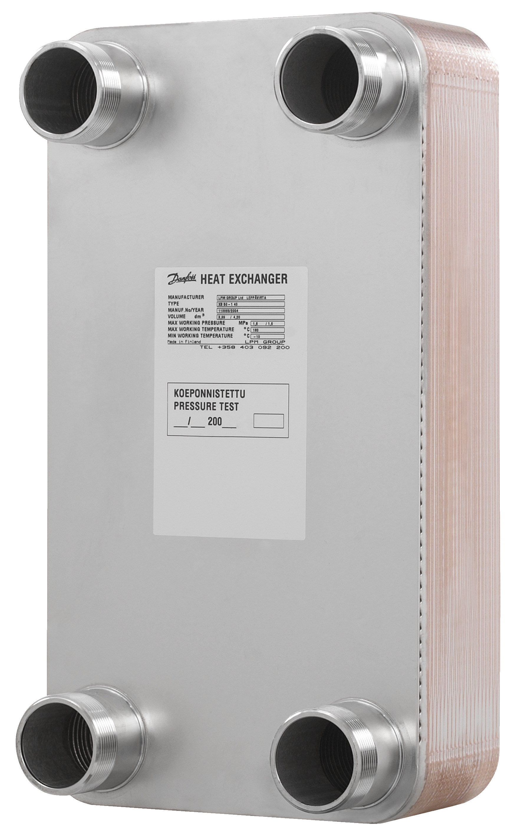 Danfoss Паяный пластинчатый теплообменник серии XB51L XB51L-1-140 ППТО 004B1536  - Вид №14