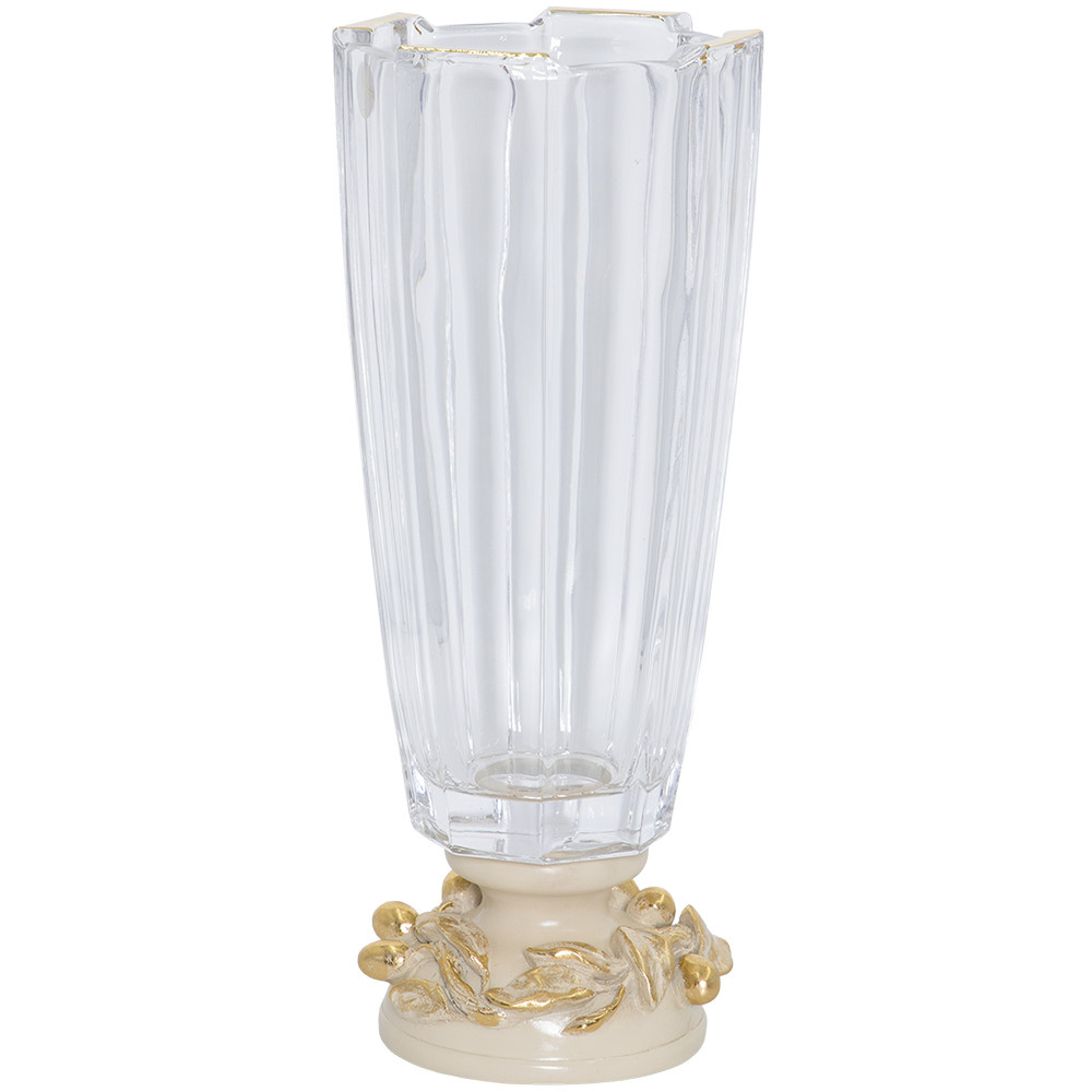 52103 BOGACHO Ваза Oliva Branch Айвори мрамор, стекло  - Вид №1