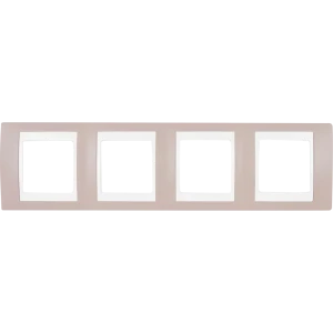 Рамка для розеток и выключателей Systeme Electric Unica 4 поста, цвет коричневый/бежевый