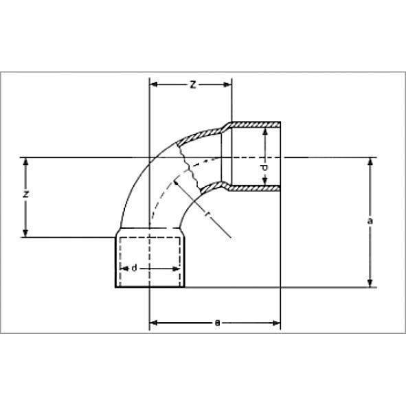 15002A42 SANHA 5002A отвод 90° ВП-ВП,  42 мм  - Вид №1