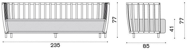 Ethimo 3-местный садовый диван из тика Swing Swdg05 - Вид №3