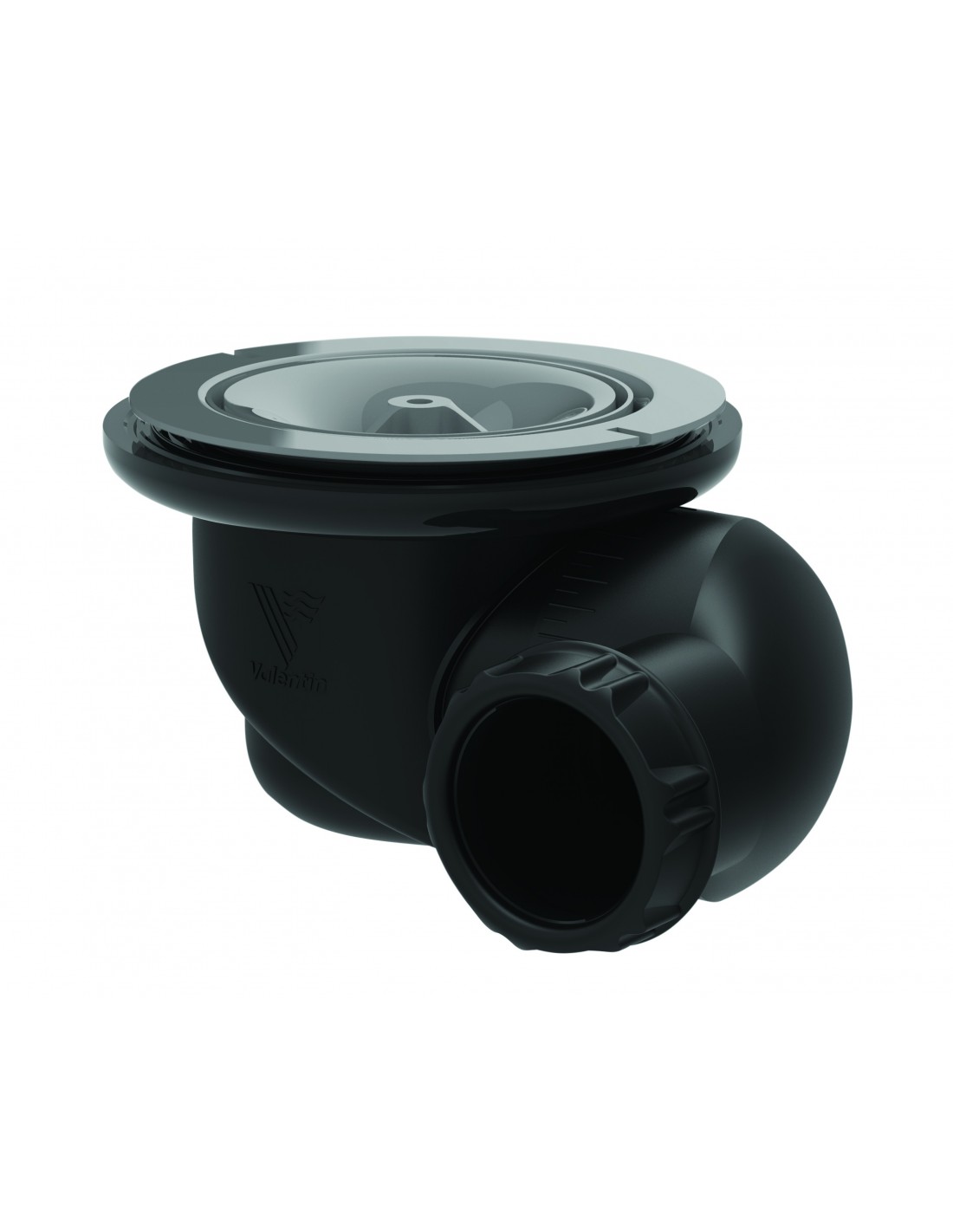 577900 206 00  Душевой слив Канал для поддона Д. 90 мм, без крышки, выпускной канал, поворачивающийся на 180 °, NC, черный Valentin Серый 