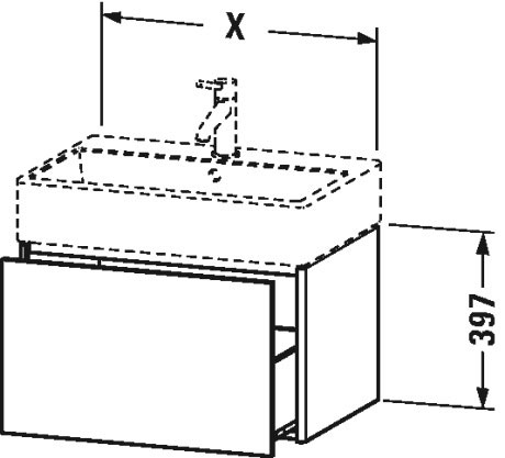 XS409207575 XSquare Тумбочка подвесная Лен, декор Duravit - Вид №3