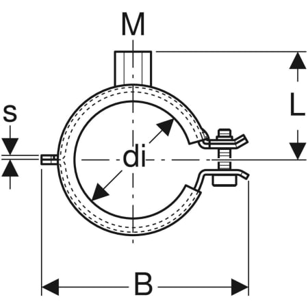 GEBERIT 601.855.26.1 Хомут для трубы изолированный Geberit, с резьбовой муфтой M8/M10  - Вид №2