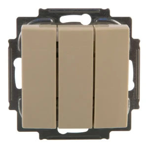 Выключатель встраиваемый ABB Basic 55 3 клавиши, цвет бежевый