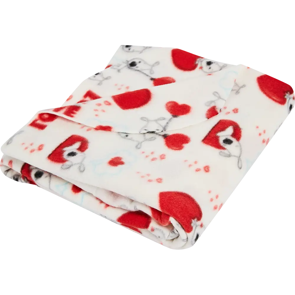 Плед Puppy 120x150 см флис цвет белый Ardenza STLM-2024721