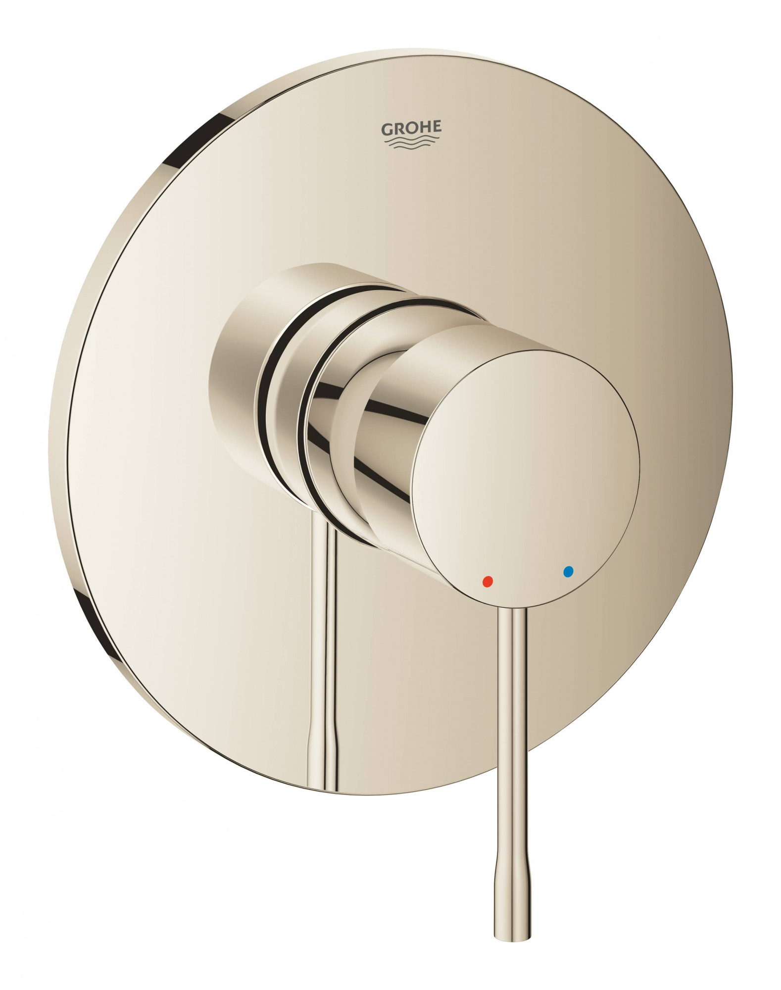 Смеситель однорычажный для душа GROHE Essence, круглая розетка, никель глянец (24057BE1)