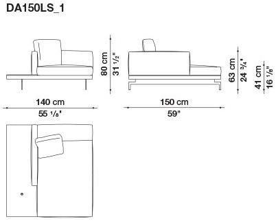 B&B Italia 3-х местный тканевый диван с шезлонгом Dock sun-id-1355318 - Вид №62