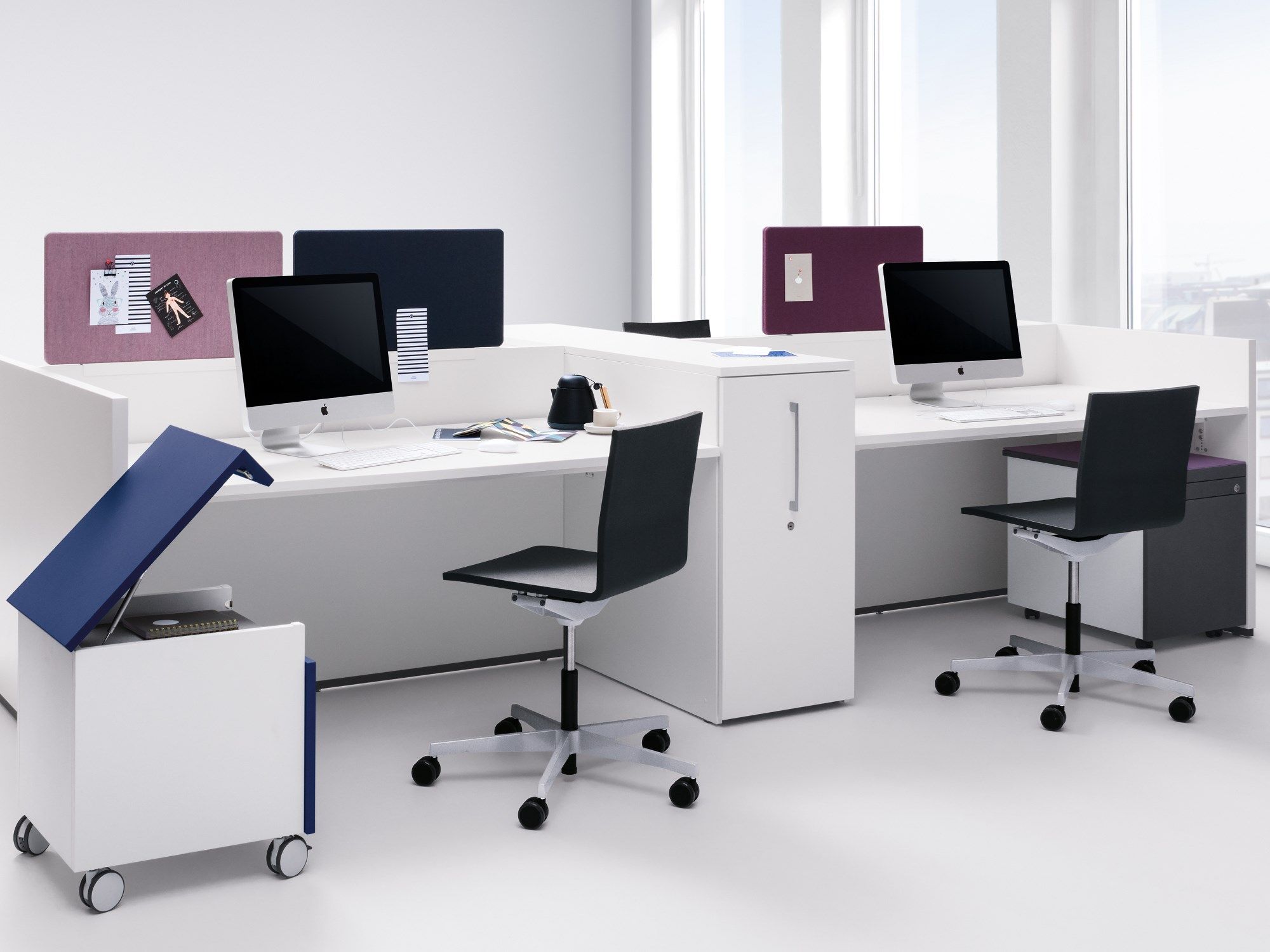 Многосекционный стол со звукопоглощающими перегородками werner works basic C ARCH-00062825