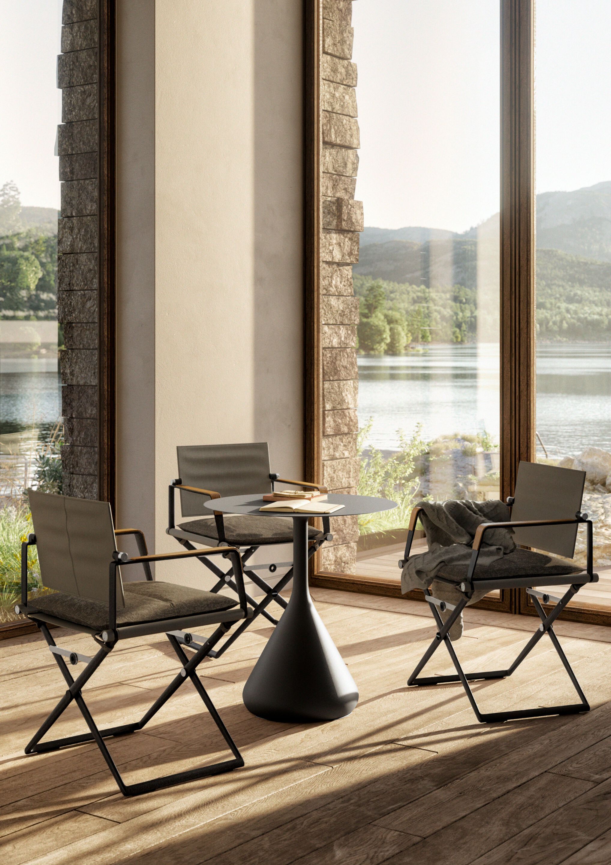 Алюминиевый складной стул для сада с порошковым покрытием и тканью DEDON SEAX ARCH-00016174 - Вид №3