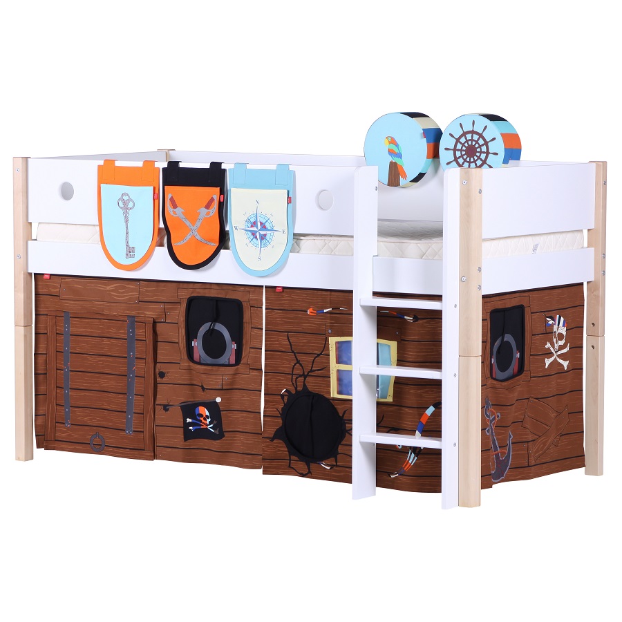 Кровать Flexa White с лестницей, 190 см, белая лакированная 801730895 - Вид №4