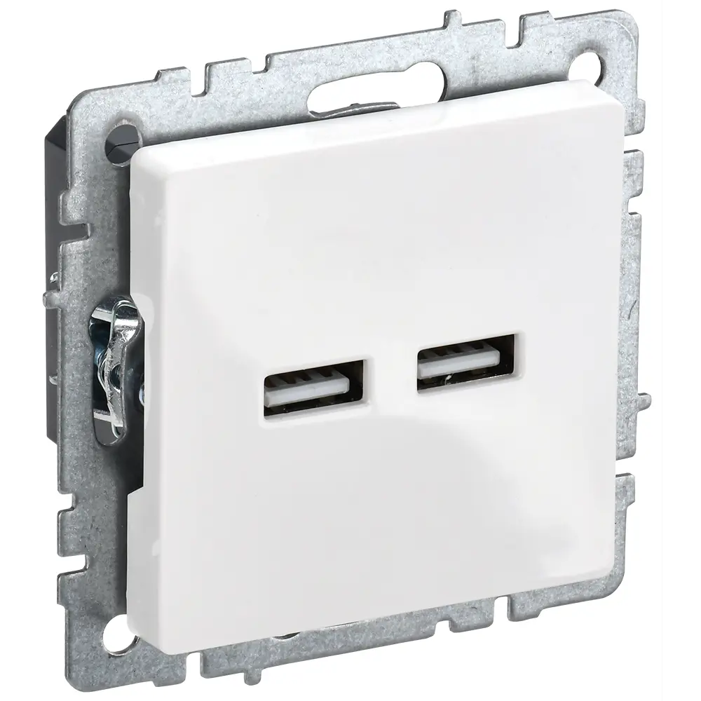 Розетка USB IEK Brite для скрытого монтажа с зарядкой устройств 87761520 STLM-1110927