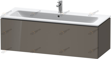 LC614308989 Тумбочка подвесная L-Cube #LC6143 1220 x 481 мм Фланелево-серый глянцевый лак Duravit