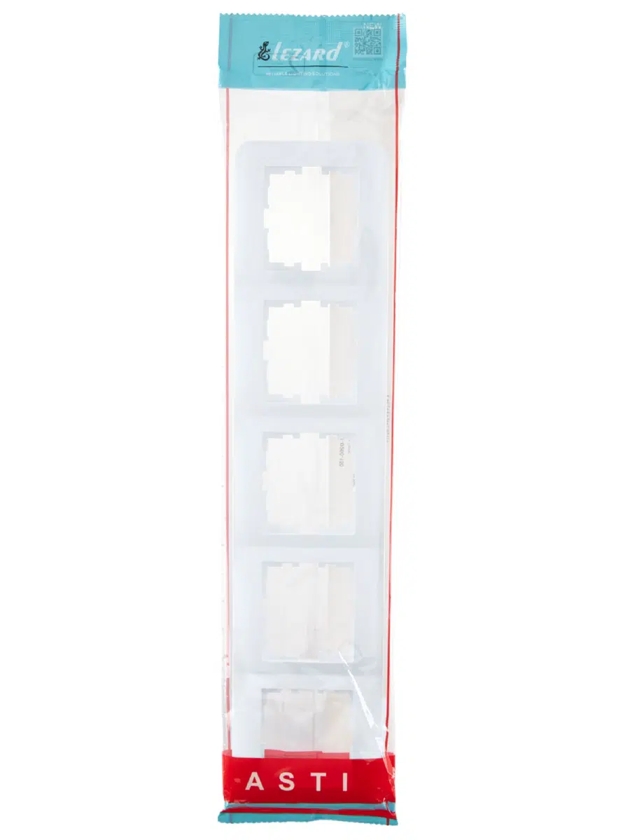 ASTI Рамка 5-ая горизонтальная б/вст белая LEZARD 7081-0200-150