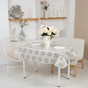 Скатерть Лепестки 135x160 см цвет серый