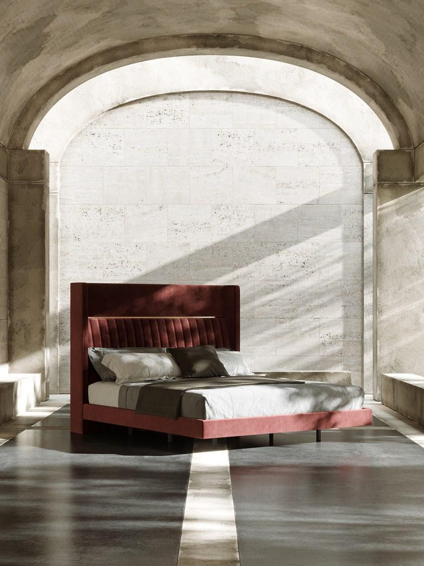 Domkapa Двуспальная кровать из бархата с высоким изголовьем  Dka27  - Вид №5