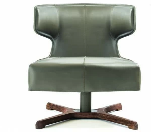 Frigerio Salotti Поворотное кожаное кресло с 4-мя спицами