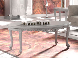 Деревянный овальный журнальный столик