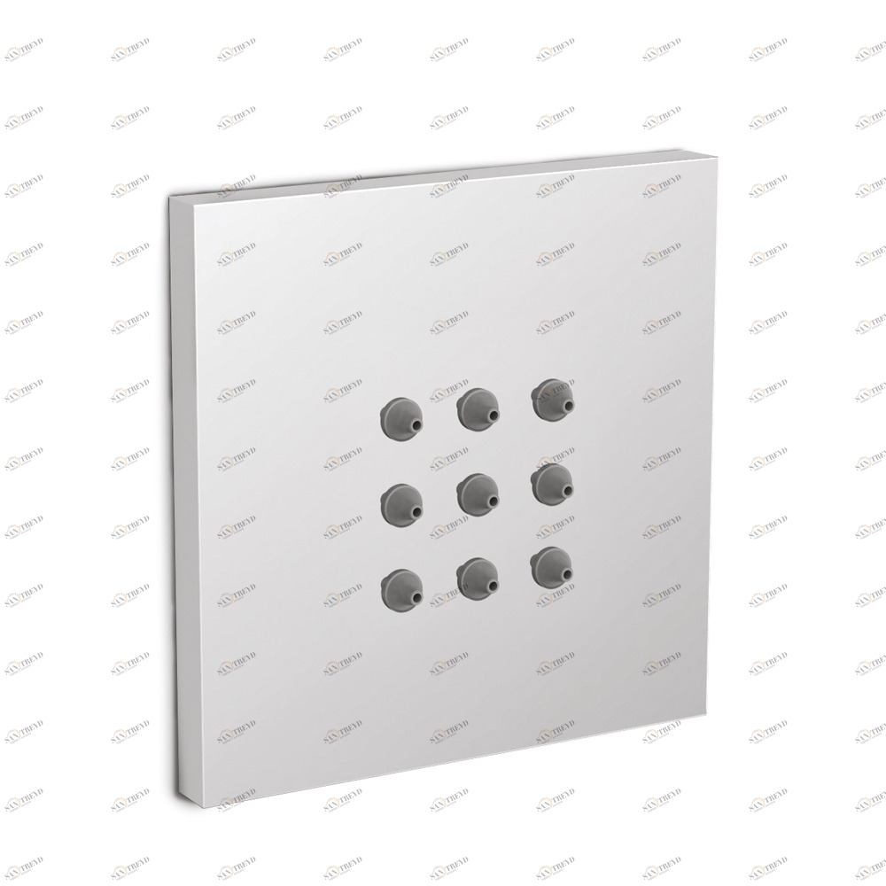 Graffio Квадратная боковая форсунка 75 × 75 мм, дождь, встраиваемая. BJ411 