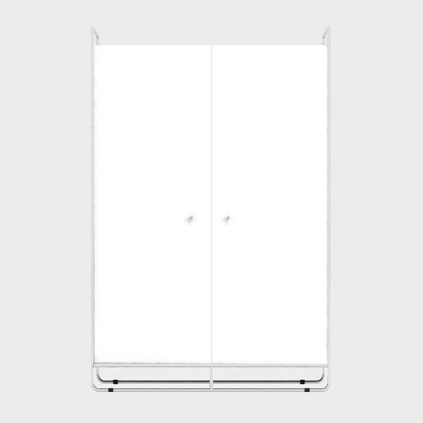 Шкаф двухдверный на металлических ножках белый Bauhaus WOODI  00-3966115 Белый  - Вид №4