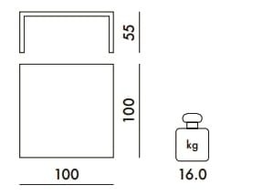 Квадратный стол из ПММА Kartell INVISIBLE ARCH-00063087 - Вид №1