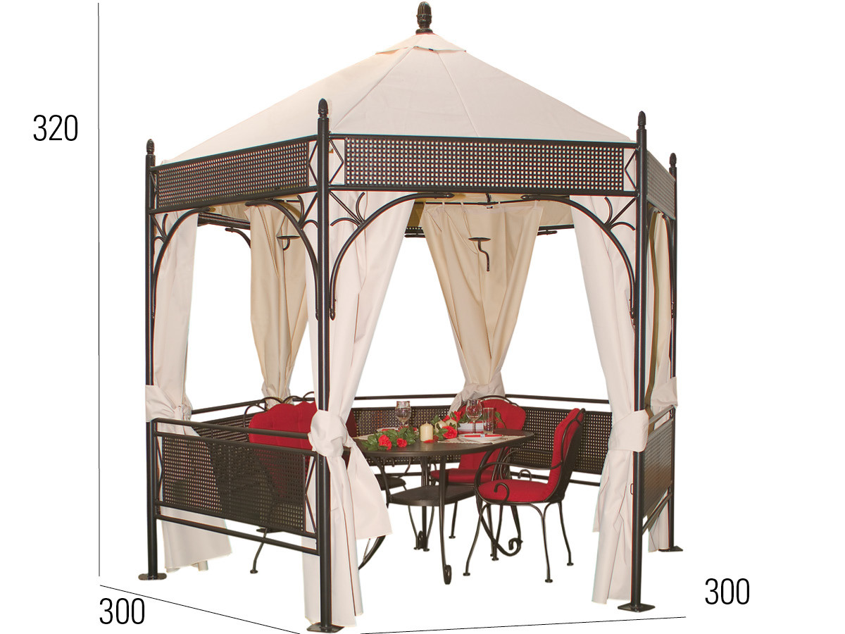 65.00.0996 Комплект «Ромео Романтический Павильон» - включая 1 Романтический павильон «Ромео», 1 комплект штор + 1 комплект боковых панелей (5 сторон) Mbm Romeo - Вид №1