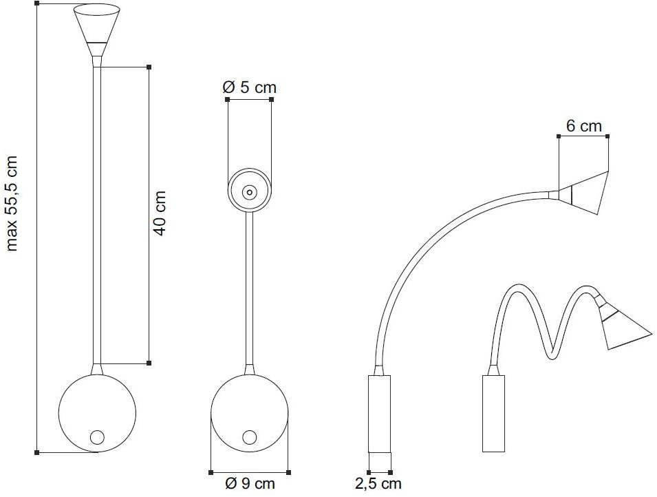 EGOLUCE Настенный светодиодный светильник с гибким кронштейном Kalla 4501  - Вид №5