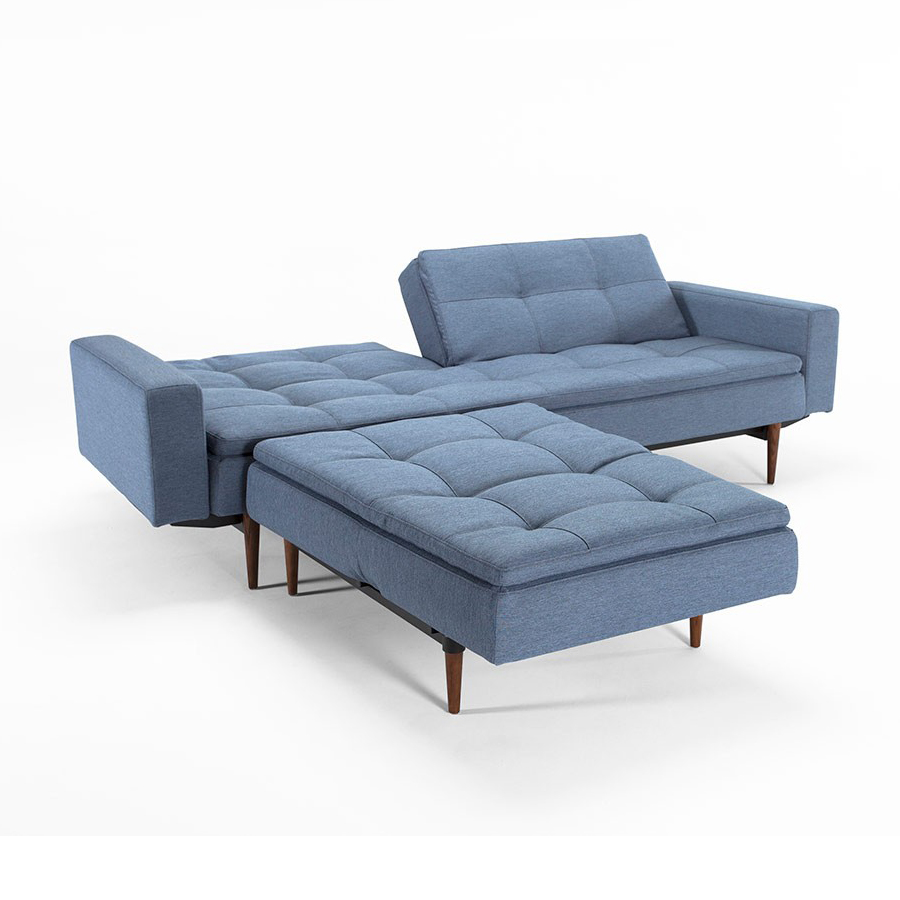 Диван Dublexo с мягкими подлокотниками Round и ножками Styletto, индиго Innovation Living DUBLEXOARM558 - Вид №7