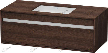 KT689605353 Тумбочка подвесная для встраиваемого снизу умывальника f-bonded Ketho #KT6896 1200 x 550 мм Каштан темный, декор Duravit