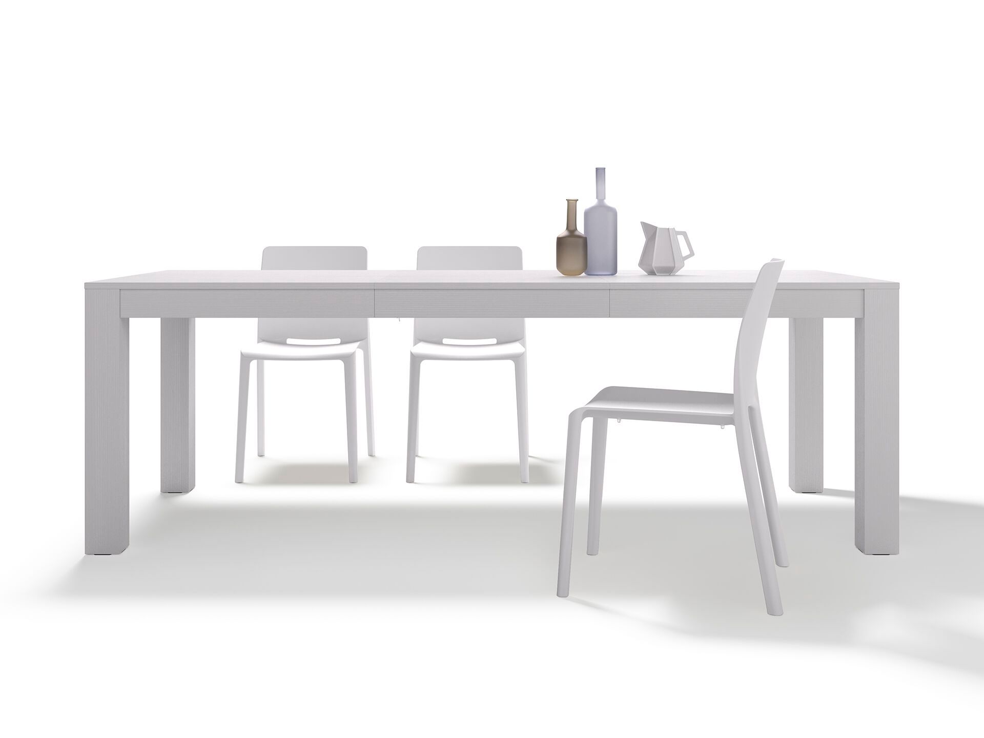 Выдвижной прямоугольный обеденный стол из белого ясеня Mobili Fiver Rachele ARCH-00072456