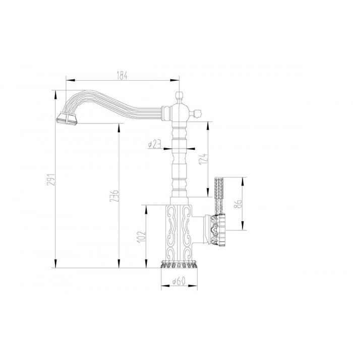 Zorg A 109K-BR Смеситель для кухни Zorg 194 х 369 мм  - Вид №2