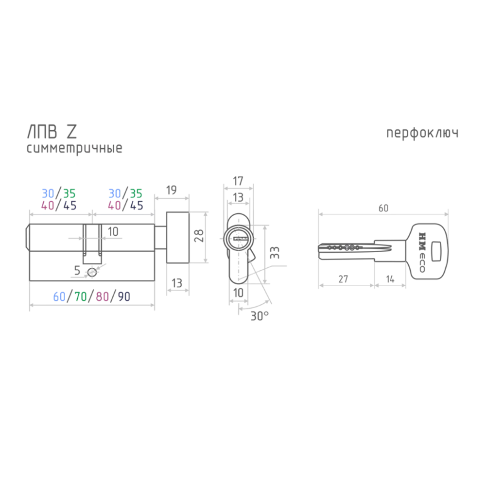 НОРА-М Цилиндр дверной с вертушкой 45 мм черный 86135103 STLM-0900993 - Вид №5