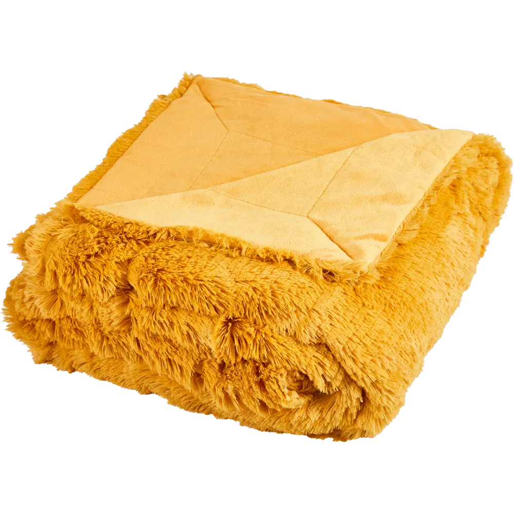 Плед "Мягкий мех" 200x220 см искусственный мех цвет желтый Eclair STLM-2003935