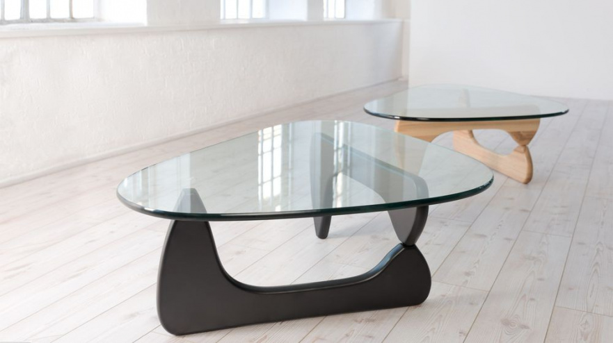 Журнальный столик стеклянный с основанием орех Isamu Noguchi Style Coffee Table SOHO DESIGN ISAMU NOGUCHI 131569 Орех;коричневый;прозрачный  - Вид №4